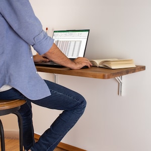 Foldable Wood Floating Desk, Wall Mounted Desk, Wall Hanging Desk, Laptop Desk, Study Table, Work From Home, Fold Down Desk, Murphy Desk