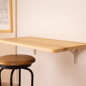 Wood Floating Desk, Wall Mounted Desk, Small Desk, Murphy Desk Table, Folding Desk, Home Office Desk, Wall Hanging Table, Unique Gift image 7
