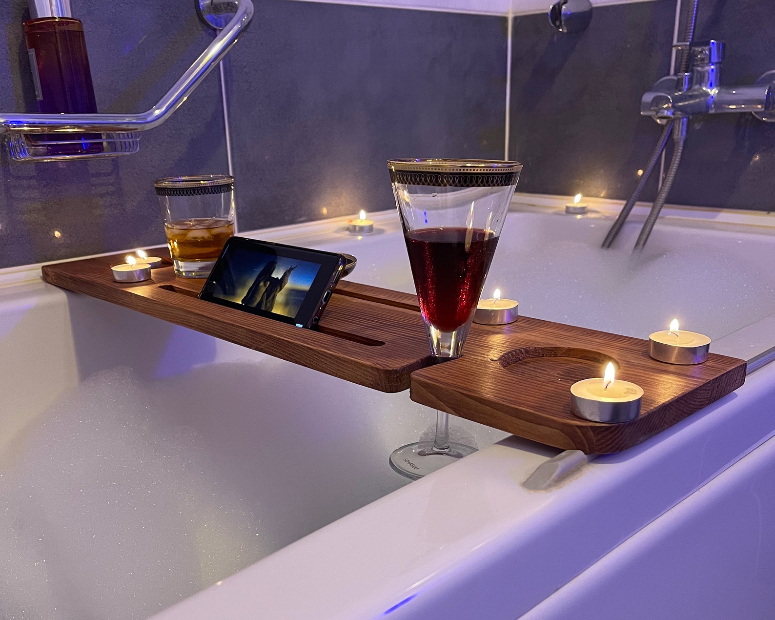 Bath Tub Tray Handmade Wood Bath Tub Tray Bath Caddy Bath Etsy