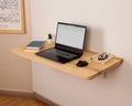 Wood Floating Desk, Wall Mounted Desk, Small Desk, Murphy Desk Table, Folding Desk, Home Office Desk, Wall Hanging Table, Unique Gift