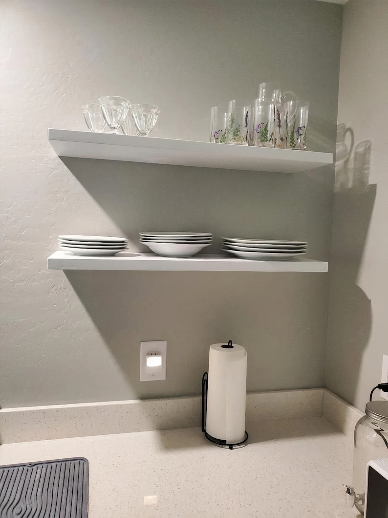 White Floating Shelf Book Shelf Floating Wood Shelves Etsy UK