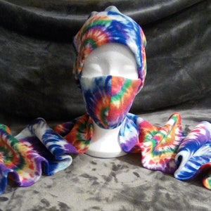 Tie Dye Scarf Hat and Mask Set