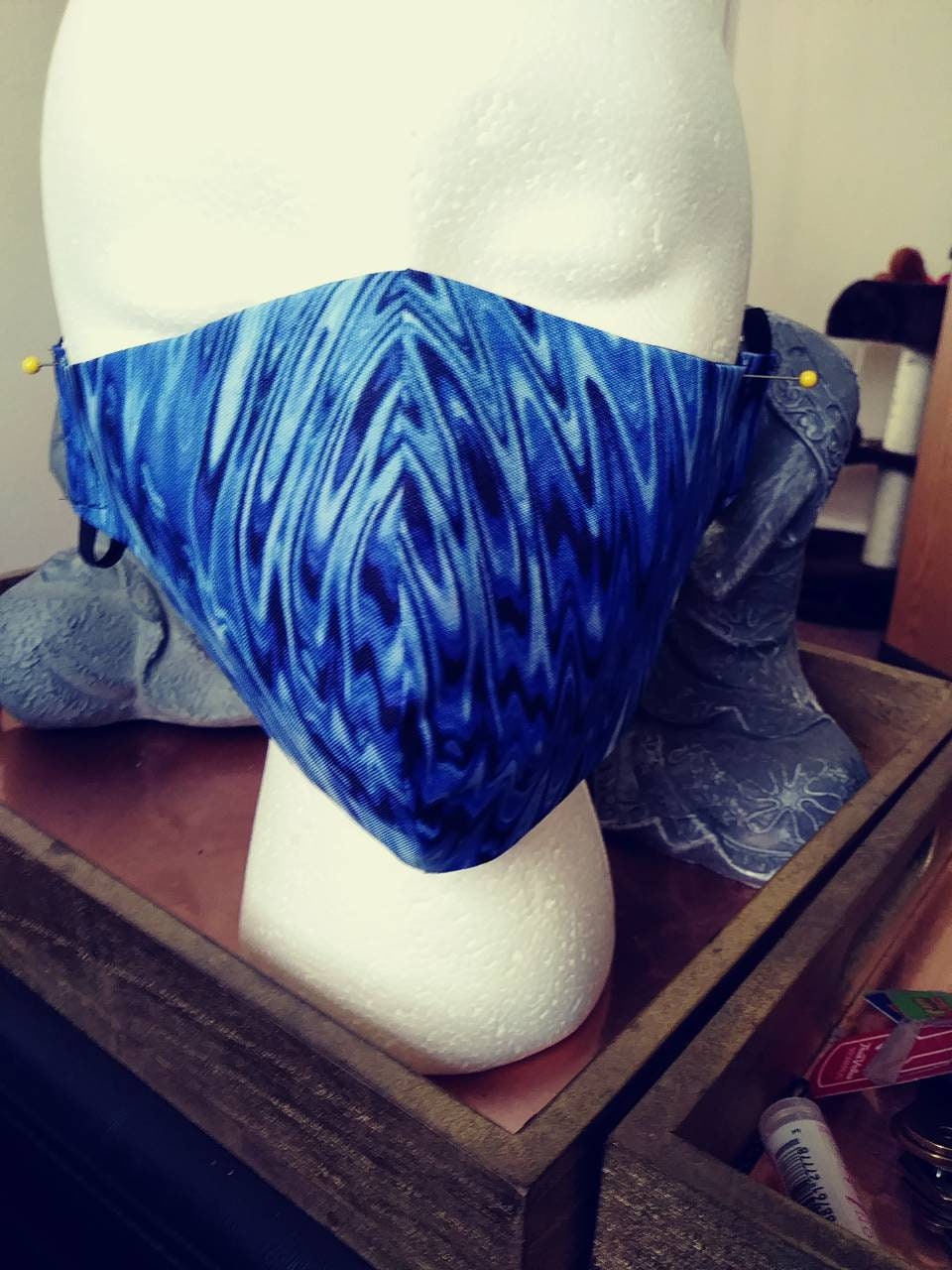 Blue Abstract Face Mask - Etsy