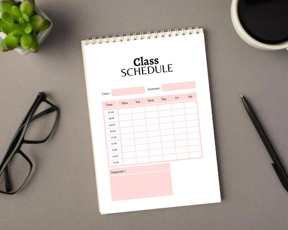 CLASS SCHEDULE Digital Planner Printable Planner Digital - Etsy