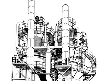 Gas Works Park Seattle Pen and Ink Print
