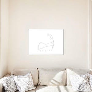 Cape Cod Linie Kunstdruck – Minimalistische Cape Cod Landkarte – Digitaler Download – Moderne Küsten Wandkunst – Massachusetts Beach Hausdeko