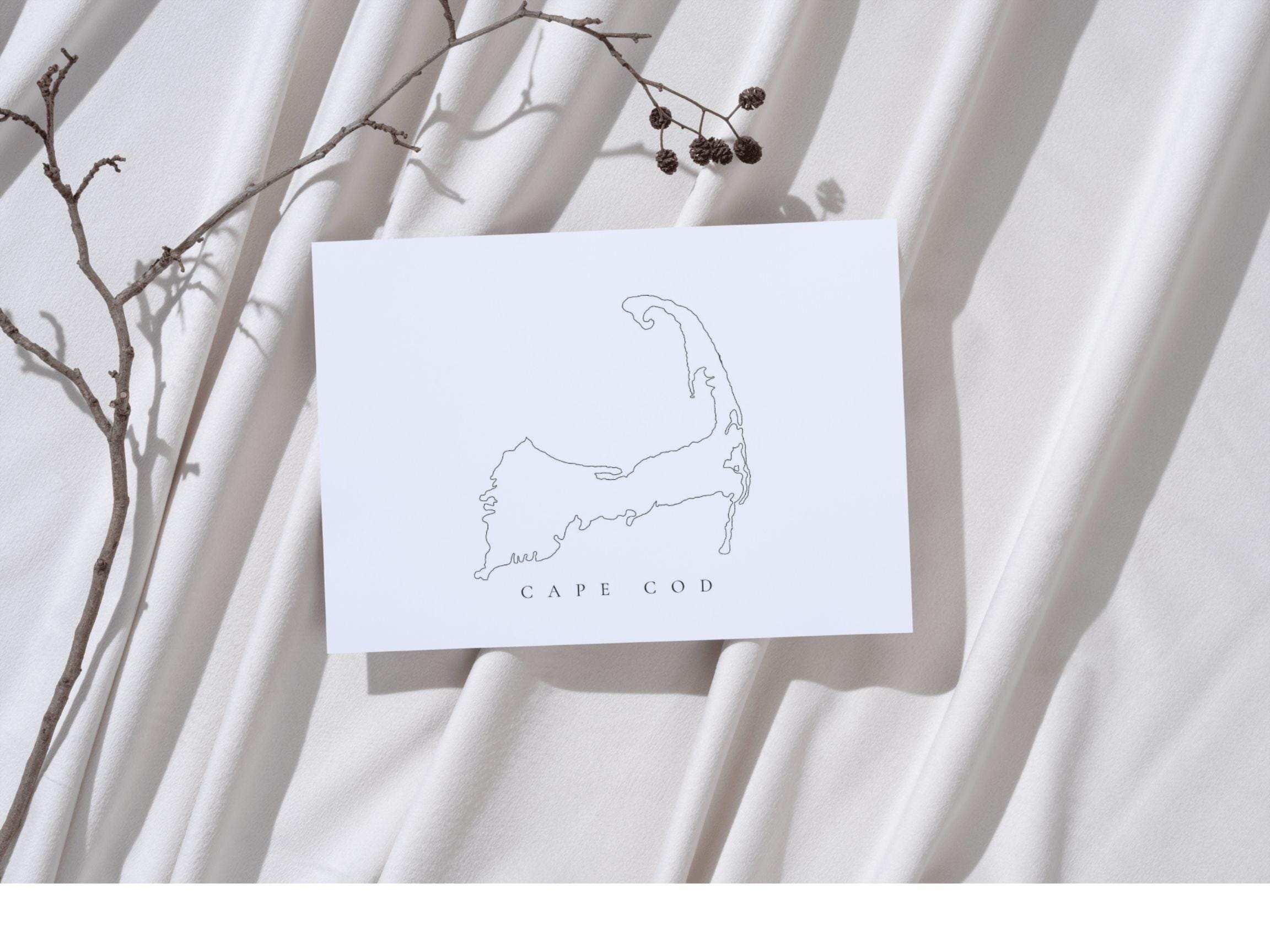 Cape Cod Line Art Print: Minimalist Coastal Decor (digital Download) - Etsy