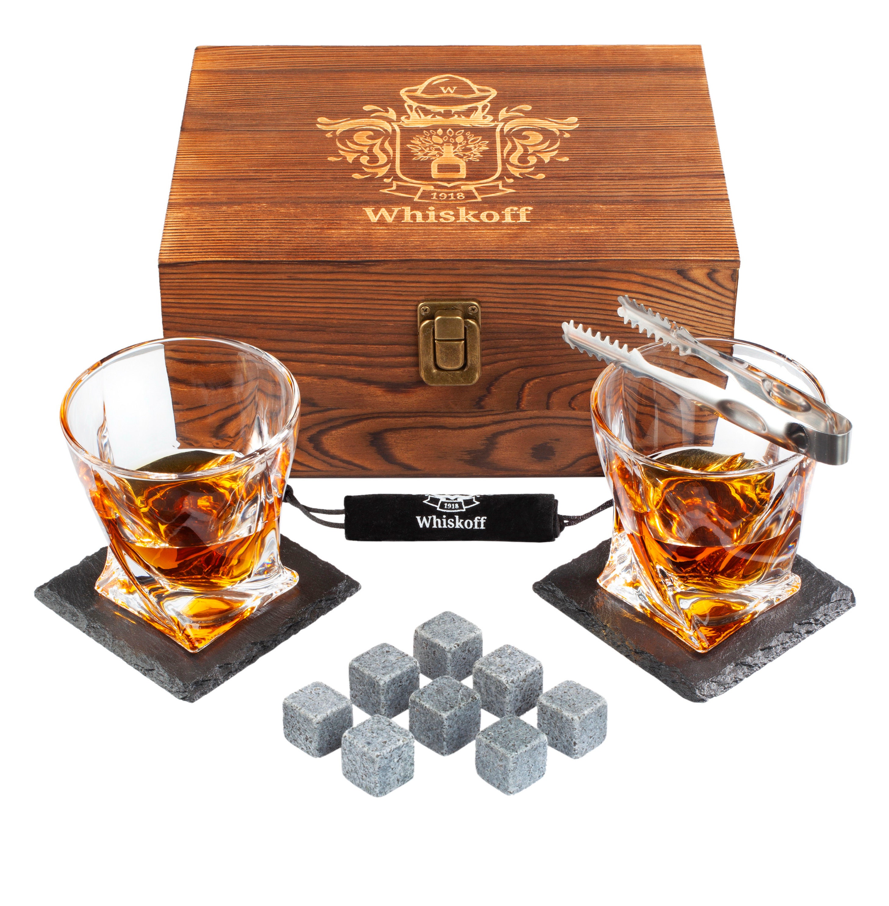 Twist Whiskey Glass Set of 2 Father's Day Gift Bourbon Etsy