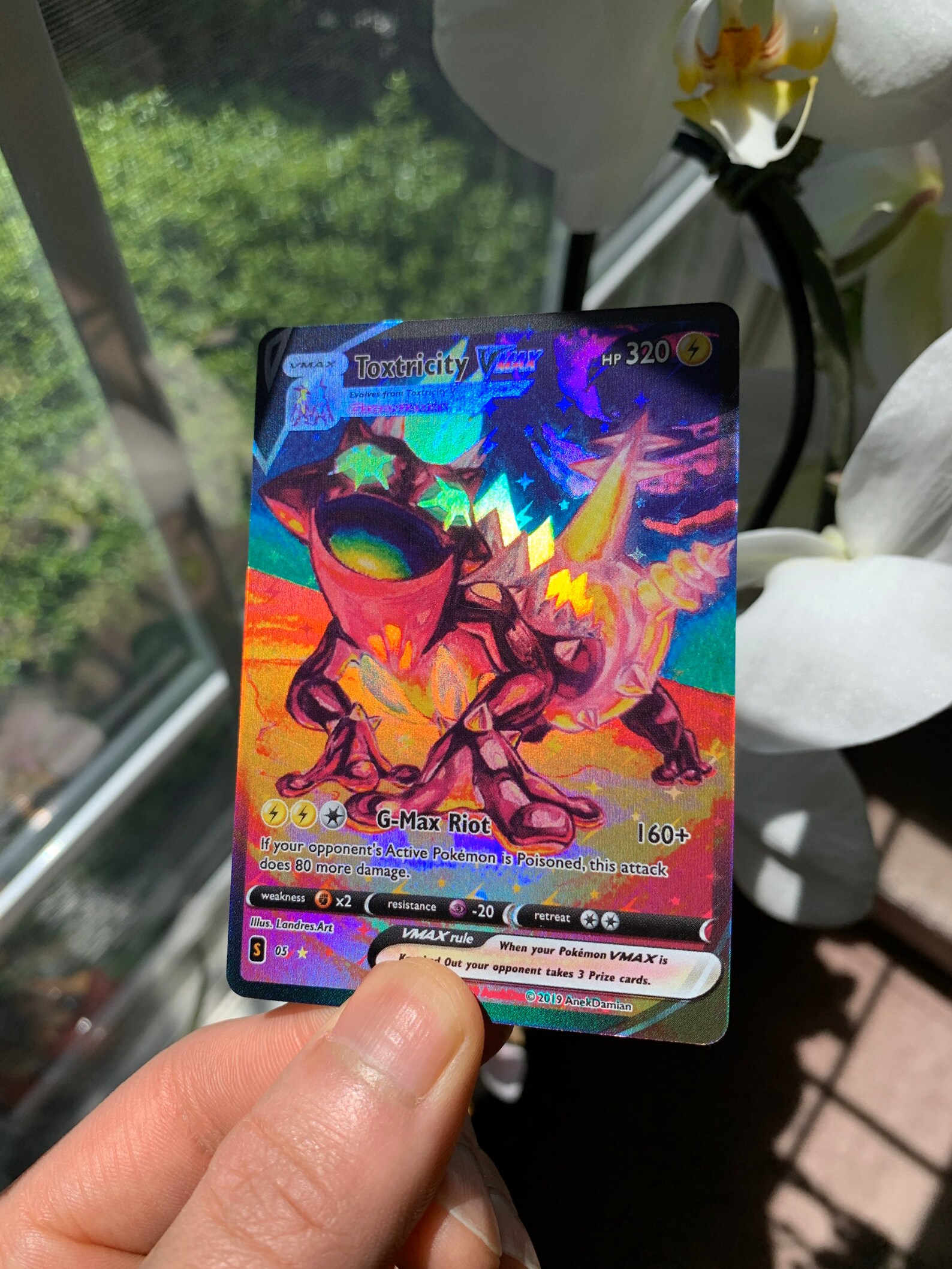 Custom Toxtricity VMax Pokemon Holographic Card Landres Art | Etsy