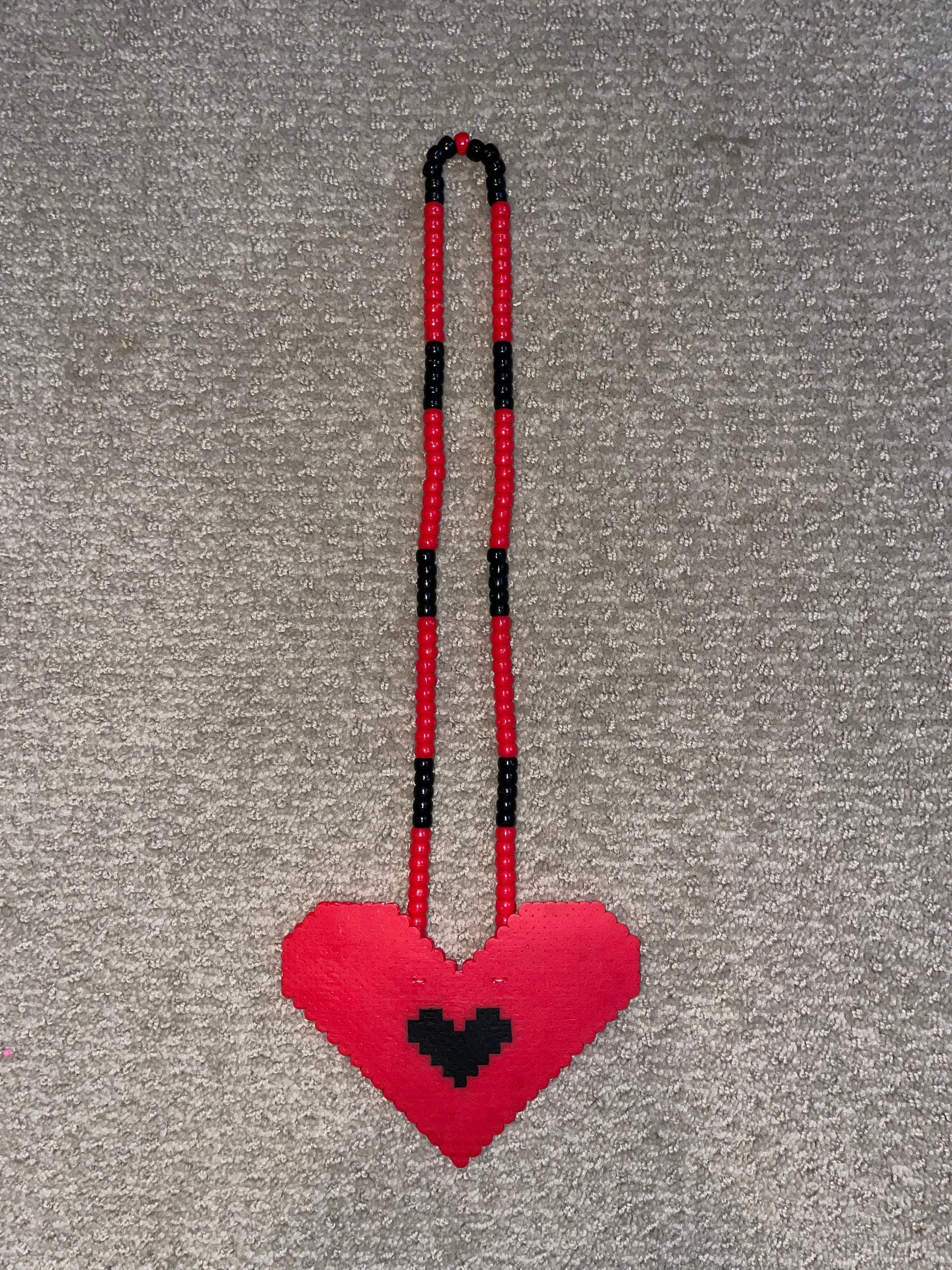 Key + Pink Lock In A Heart Perler Bead Pattern, Bead Sprites