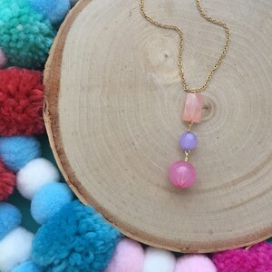 Raspberry Sorbet Necklace - Beaded Necklace - Beaded Jewelry -Children&#39;s Jewelry-Girl Jewelry-Modern Jewelry- Handmade Necklace-Girl Gift