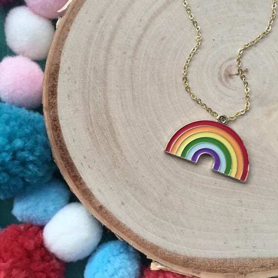Rad Rainbow Necklace Rainbow Necklace rainbow Jewelry Etsy