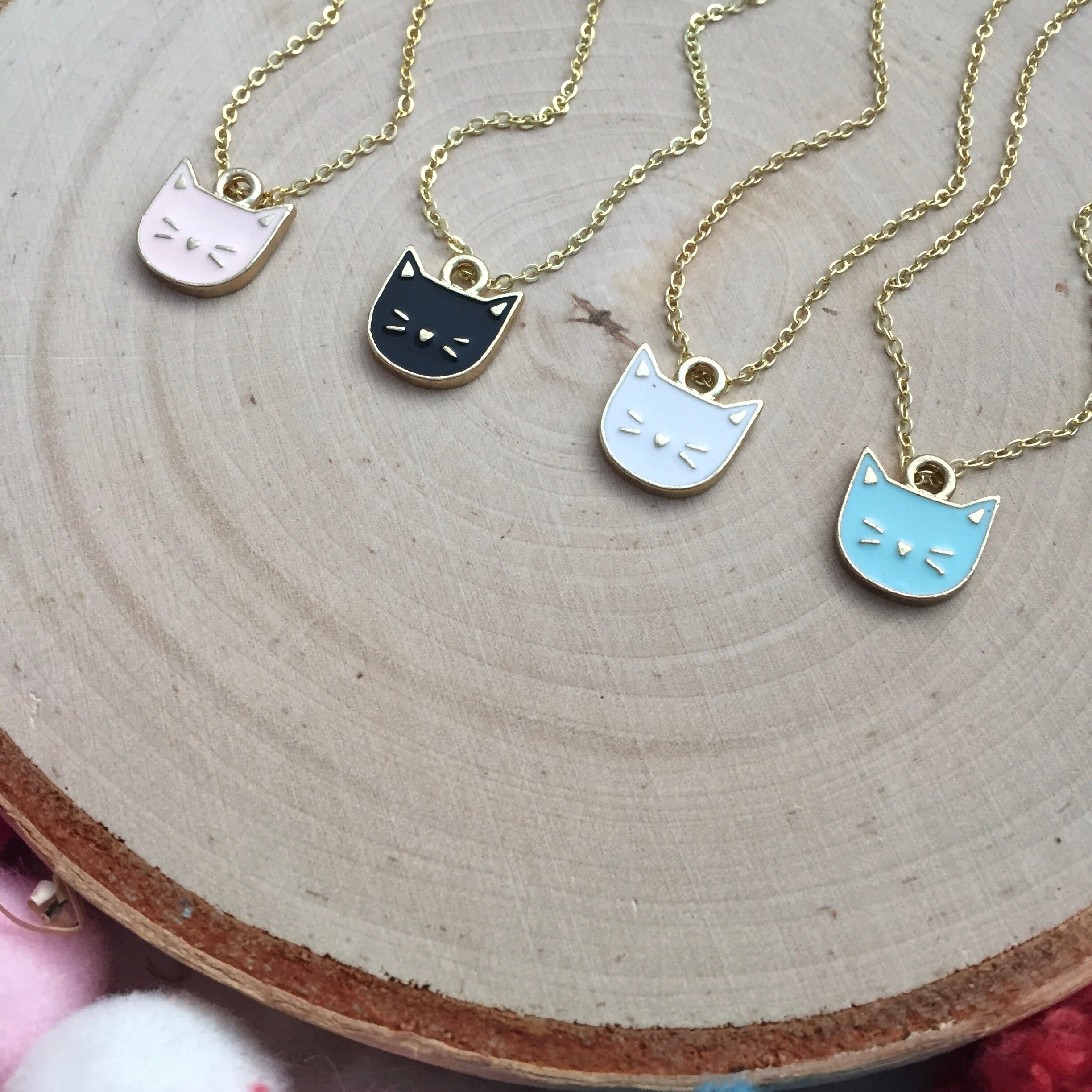 Diamond Rose Kitten Cat Necklace Cat Jewelry Etsy