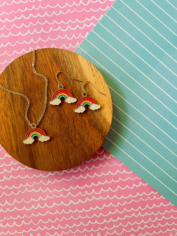Once Upon a Time Necklace - Rainbow Necklace - Rainbow Jewelry - Children's Jewelry -Girl Jewelry- Modern Jewelry -Charm Necklace -Girl Gift