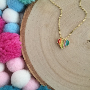 Sweet Tart Heart Necklace - Heart Necklace - Heart Jewelry - Children&#39;s Jewelry -Girl Jewelry - Rainbow Jewelry -Charm Necklace -Girl Gift