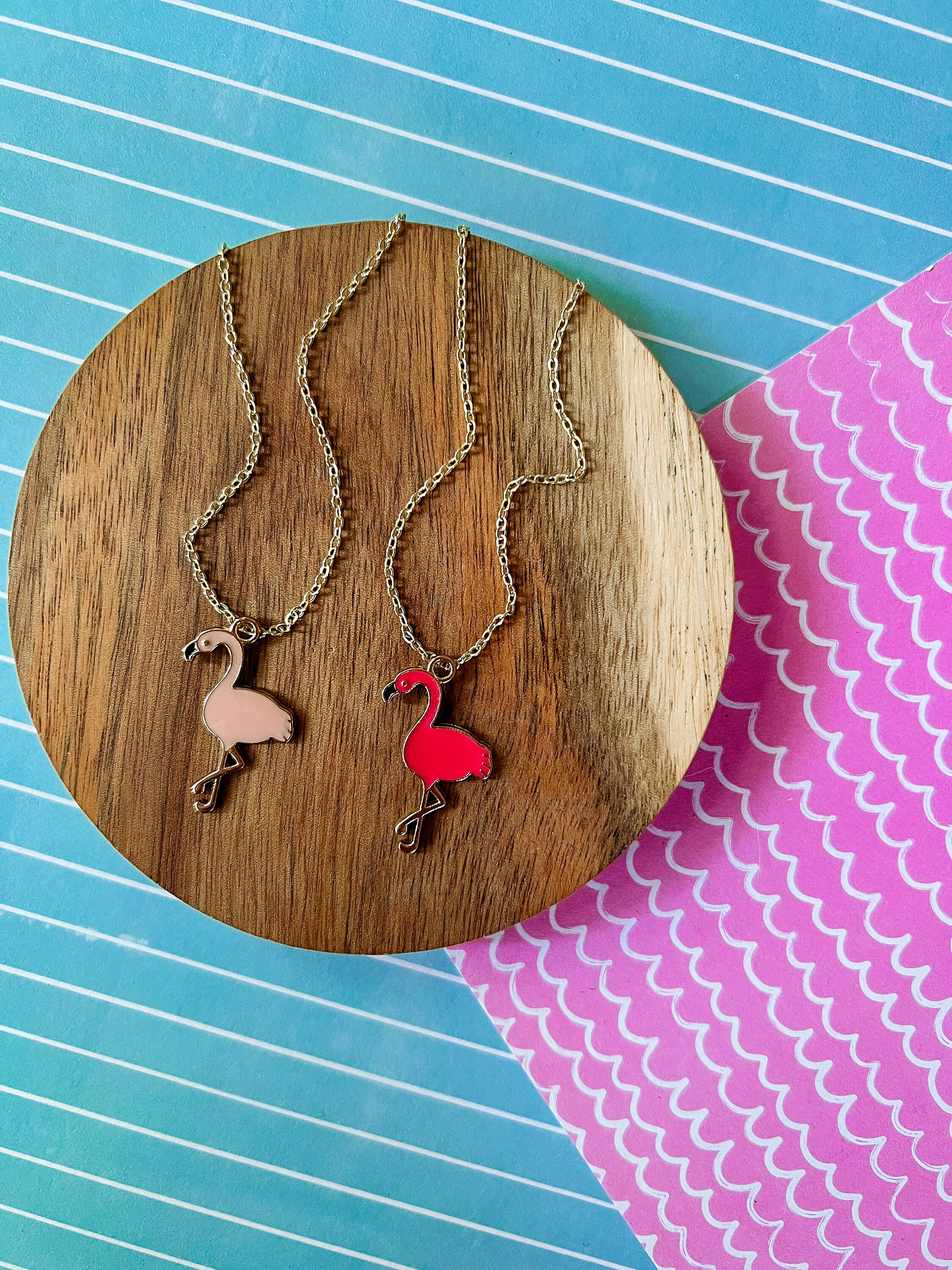 Frances the Flamingo - Flamingo Earrings - Flamingo necklace - Dangle Earrings - Children's jewelry - Girl Jewelry - Drop Earrings