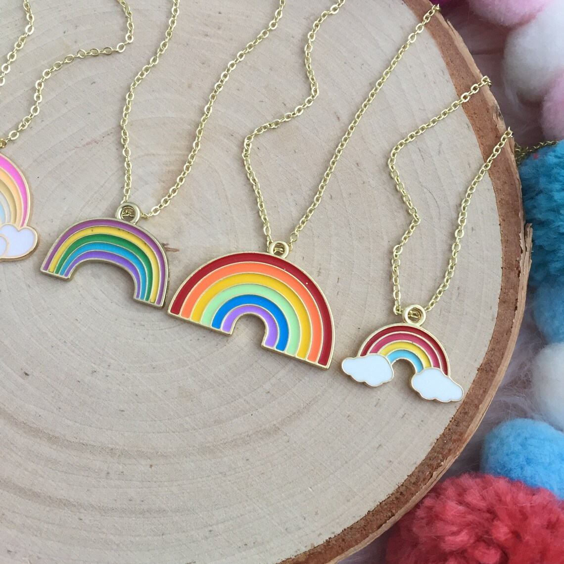 Our Rainbow Necklaces Rainbow Necklace Rainbow Jewelry Etsy