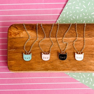 Diamond Rose Kitten - Cat Necklace - Cat Jewelry - Children&#39;s Jewelry - Girl Jewelry - Kitten Jewelry - Charm Necklace - Girl Gift