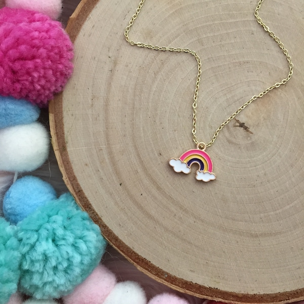 Rainbow Necklace Etsy