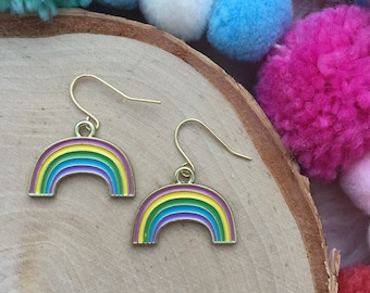 CLEARANCE 50% OFF | Rainbow Earrings -Dangle Earrings - Child Earrings -Children's jewelry - Little Girl Jewelry - Drop Earrings