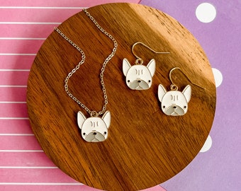 French Bulldog - Dog Necklace - Dog Jewelry - Children's Jewelry - Girl Jewelry - Puppy Jewelry - Charm Necklace - Girl Gift