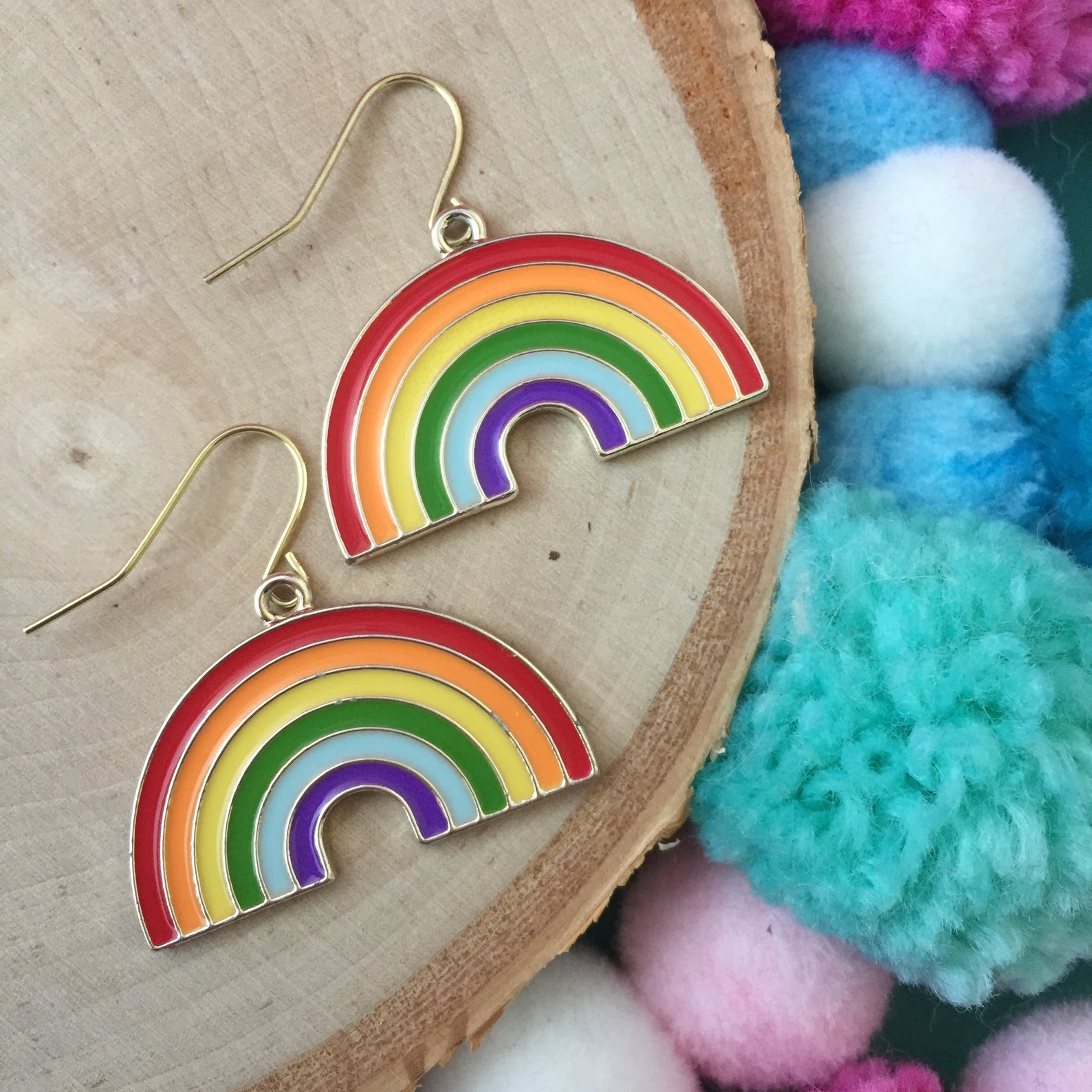Rad Rainbow Earrings Rainbow Earrings dangle Earrings Etsy