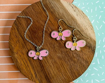 Billie the Butterfly - Butterfly Necklace - Butterfly Jewelry - Children's Jewelry - Girl Jewelry - Butterfly Earrings - Girl Gift