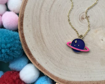 CLEARANCE 50% OFF - Planet Necklace - Planet Jewelry - Children's Jewelry - Girl Jewelry - Saturn Jewelry - Charm Necklace - Girl Gift