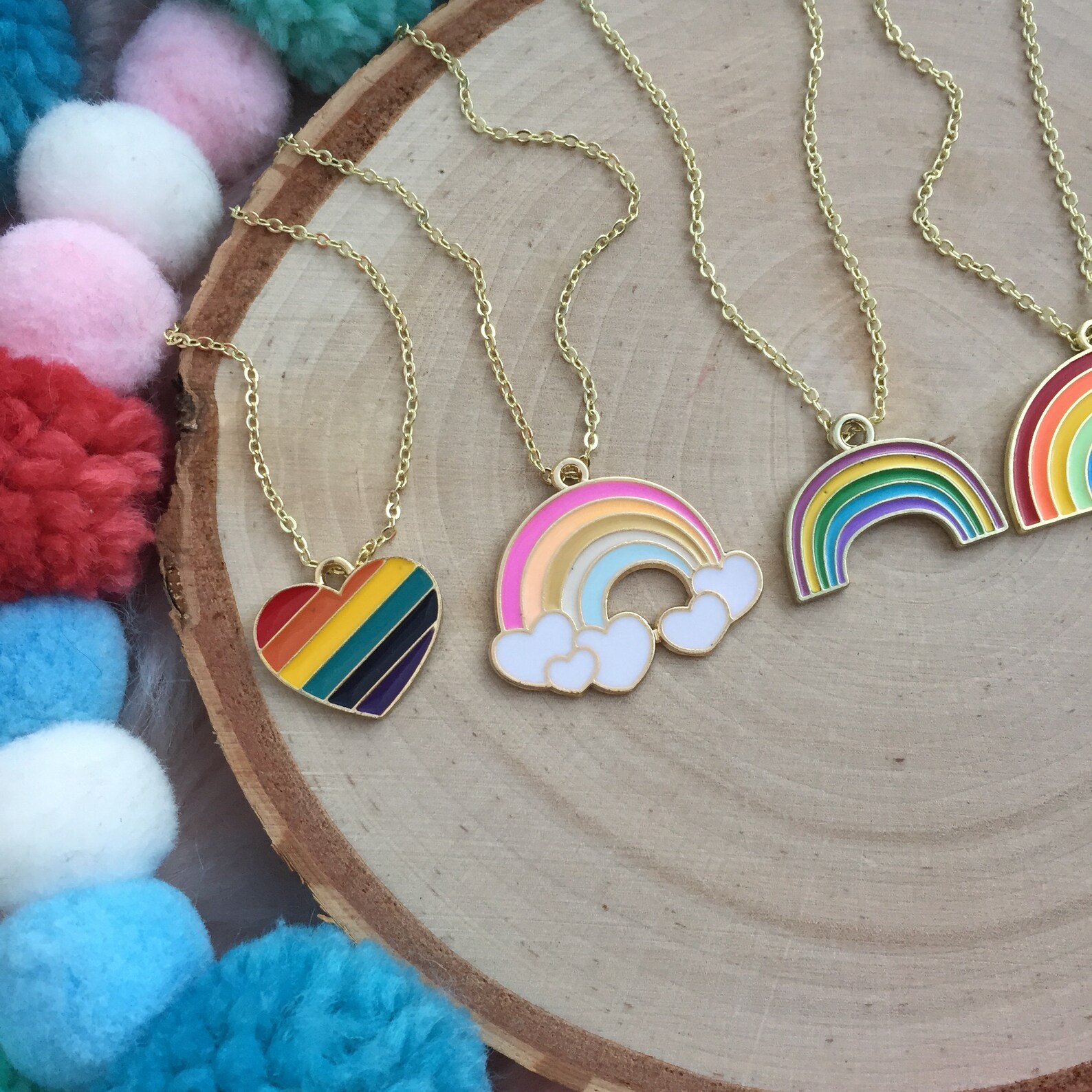 Our Rainbow Necklaces Rainbow Necklace rainbow Jewelry Etsy