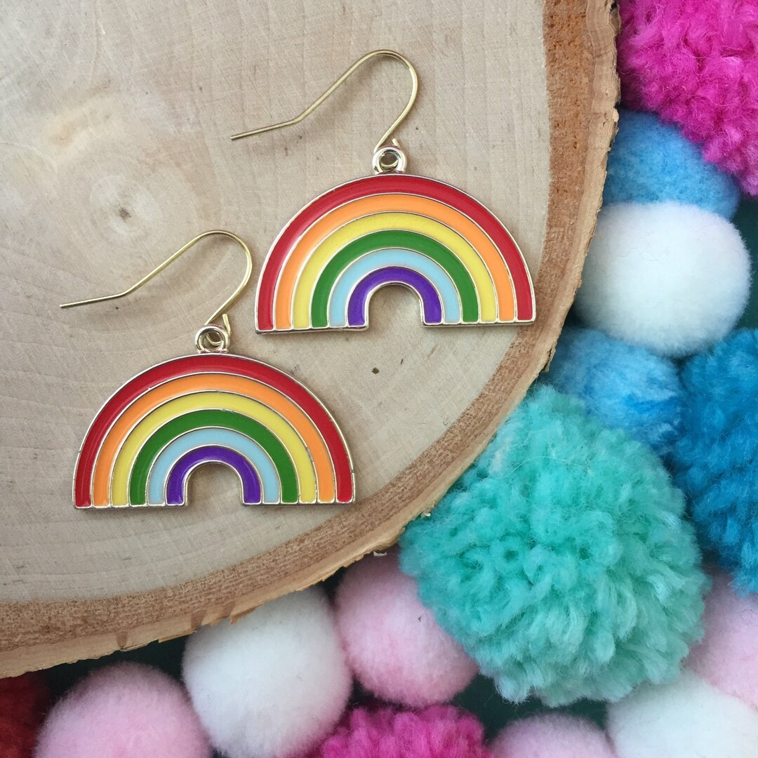 Rad Rainbow Earrings Rainbow Earrings dangle Earrings Child Earrings