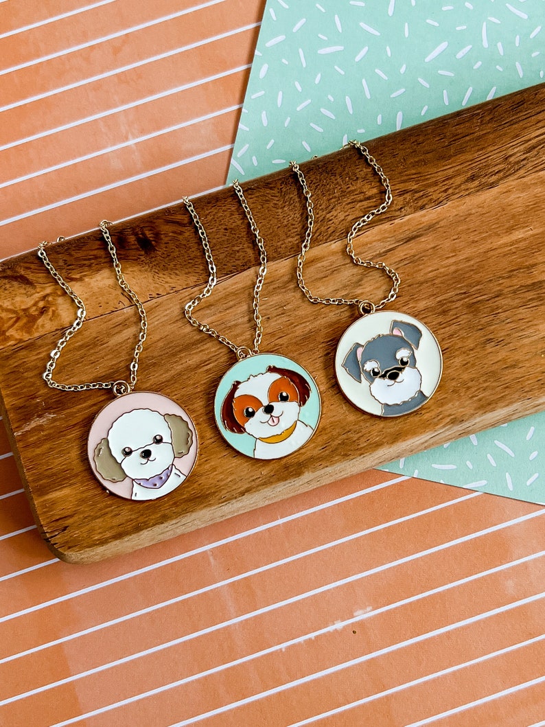 Puppy Pals Puppy Necklace Dog Necklace Dog Jewelry Children's Jewelry Girl Jewelry Puppy Jewelry Charm Necklace Girl Gift image 2