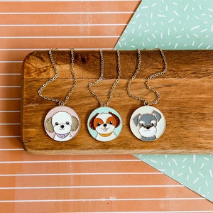 Puppy Pals Puppy Necklace Dog Necklace Dog Jewelry Children's Jewelry Girl Jewelry Puppy Jewelry Charm Necklace Girl Gift image 1