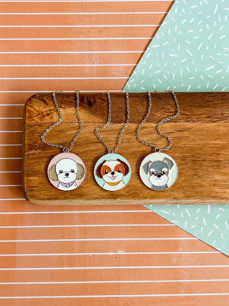 Puppy Pals Puppy Necklace Dog Necklace Dog Jewelry Children's Jewelry Girl Jewelry Puppy Jewelry Charm Necklace Girl Gift image 1