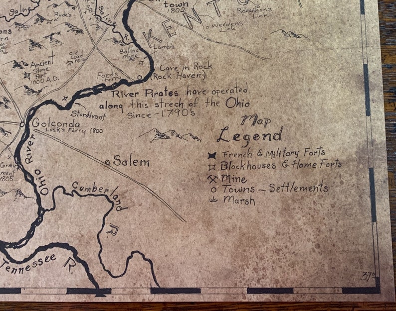 Vincennes to St. Louis Trace and the Illinois Low Country 1818 Etsy