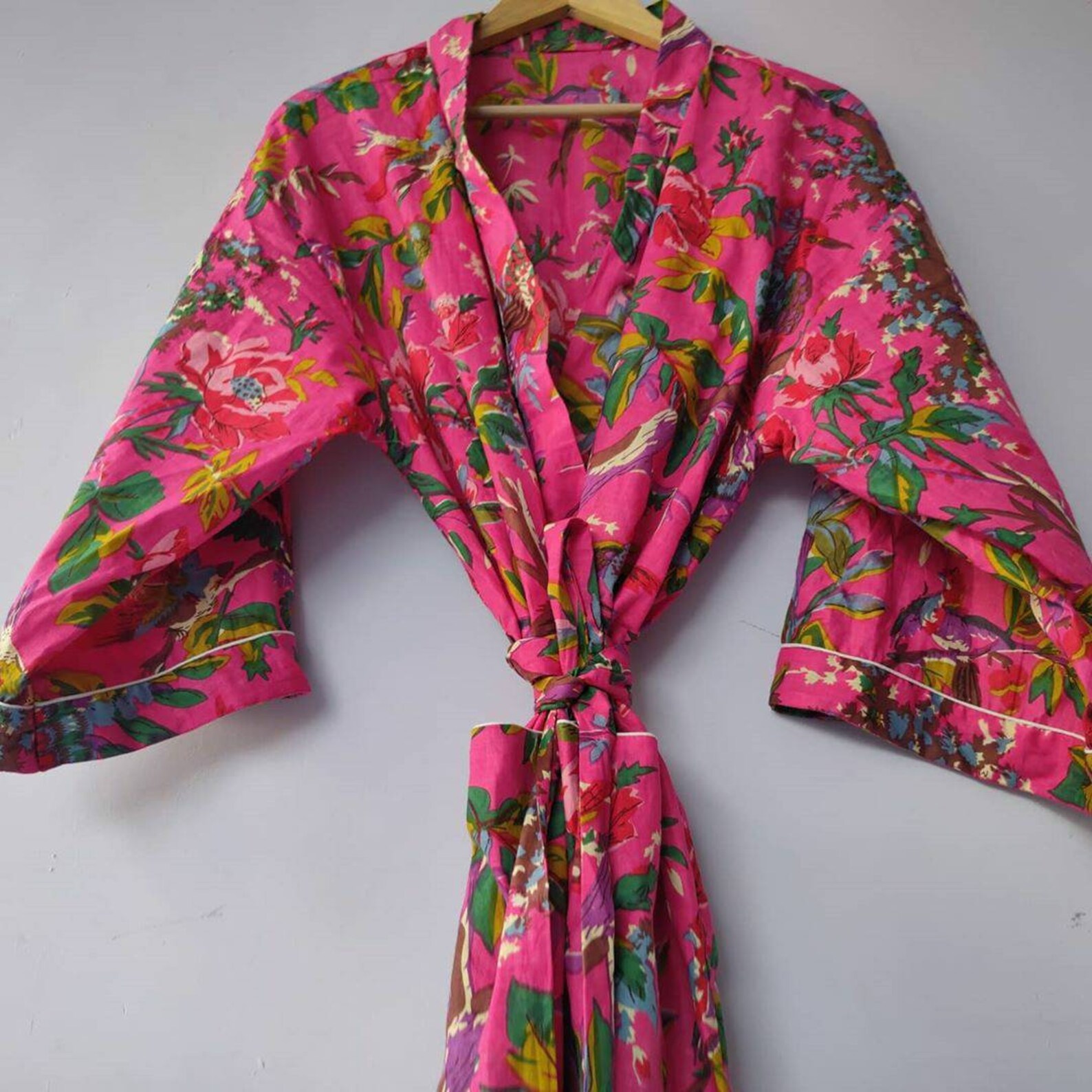 Cotton kimono Robes Bird print Kimono Soft and comfortable Etsy