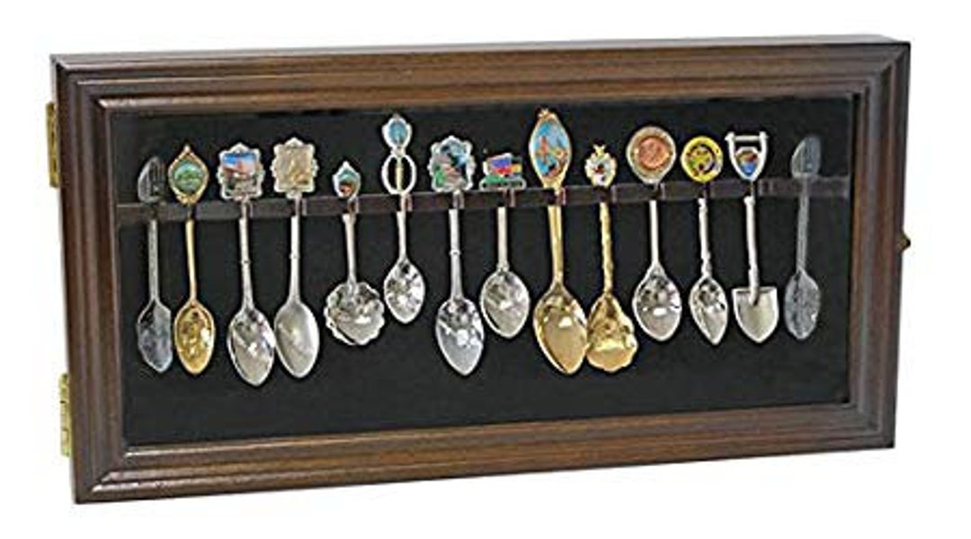 Spoon Rack Display Case Wall Shadow Box to Hold 12 Souvenir Spoons Etsy