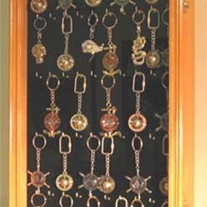 KEY1B Keychain Display Case Wall Cabinet Shadow Box with Glass Door KEY1B Keychain Display Case Wall Cabinet Shadow Box with Glass Door