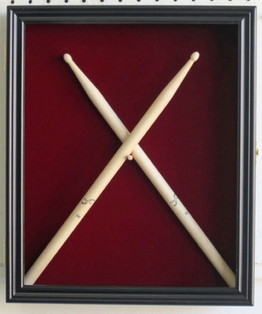 Drum Stick Display Case Shadow Box Wall With Door to Prevent