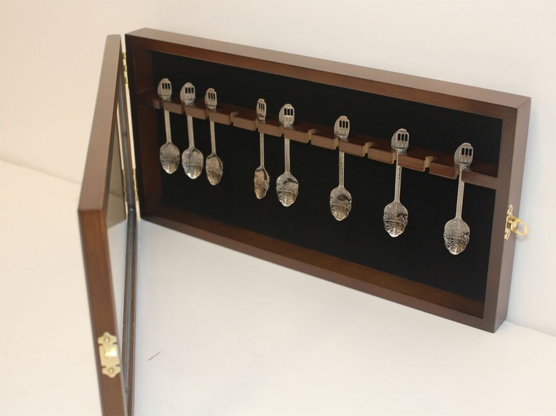 Spoon Rack Display Case Wall Shadow Box to Hold 12 Souvenir Etsy