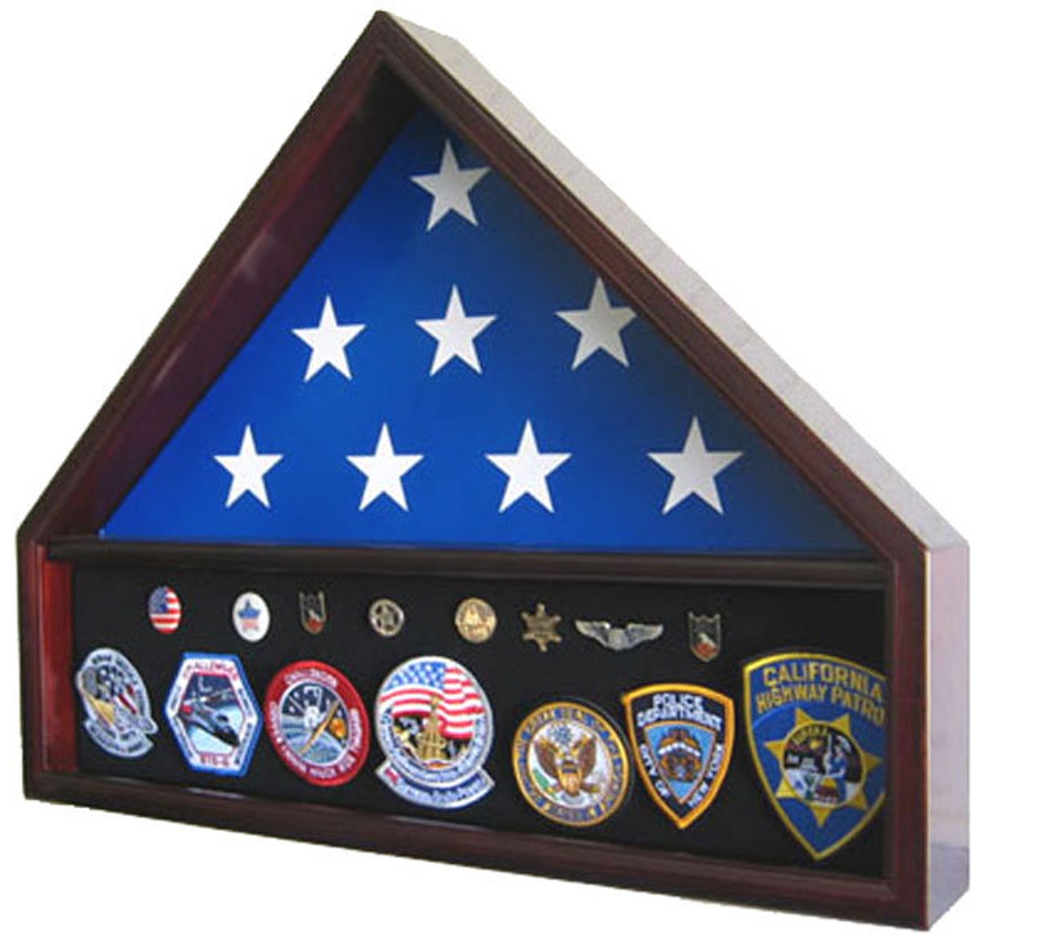 Memorial Funeral Flag Display Case Holder Stand Glass Front Etsy