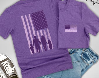 Purple Up Unisex Adult Tee for Military Family Support Shirt Bella + Canvas 3001 Unisex Fit Month of the Military Child Family Tee