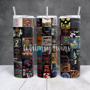 Rock band Album Covers, skinny straight tumbler wrap, 20oz, 30oz
