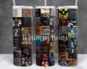 Rock band Album Covers, skinny straight tumbler wrap, 20oz, 30oz