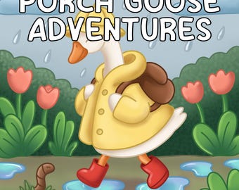Porch Goose Adventures: A Bold and Easy Coloring Book, Digital, Printable, PDF