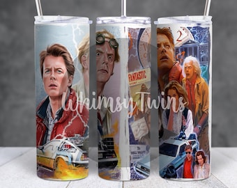 Back to the Future, skinny straight tumbler wrap, sublimation, digital download, jpg