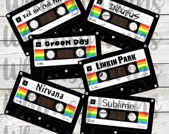 Band cassettes, png, digital download, printable