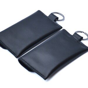 Cartera pequeña de cuero con llavero para hombre, Cartera negra para tarjetas de crédito con, Cartera sencilla con llavero, Cartera con bolsillo frontal imagen 10