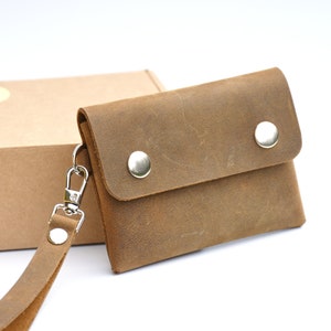 Cartera tarjetero de cuero, billetera de cuero mujer, billetera de monedas de cuero, billetera llavero de cuero, billetera hecha a mano hombres, billetera pulsera de cuero
