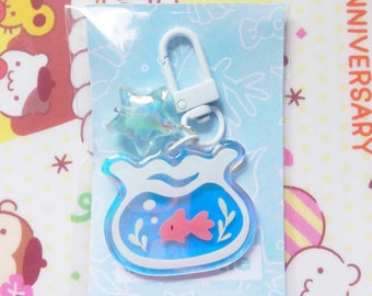 Llavero Pecera - Acrílico Holográfico Transparente -