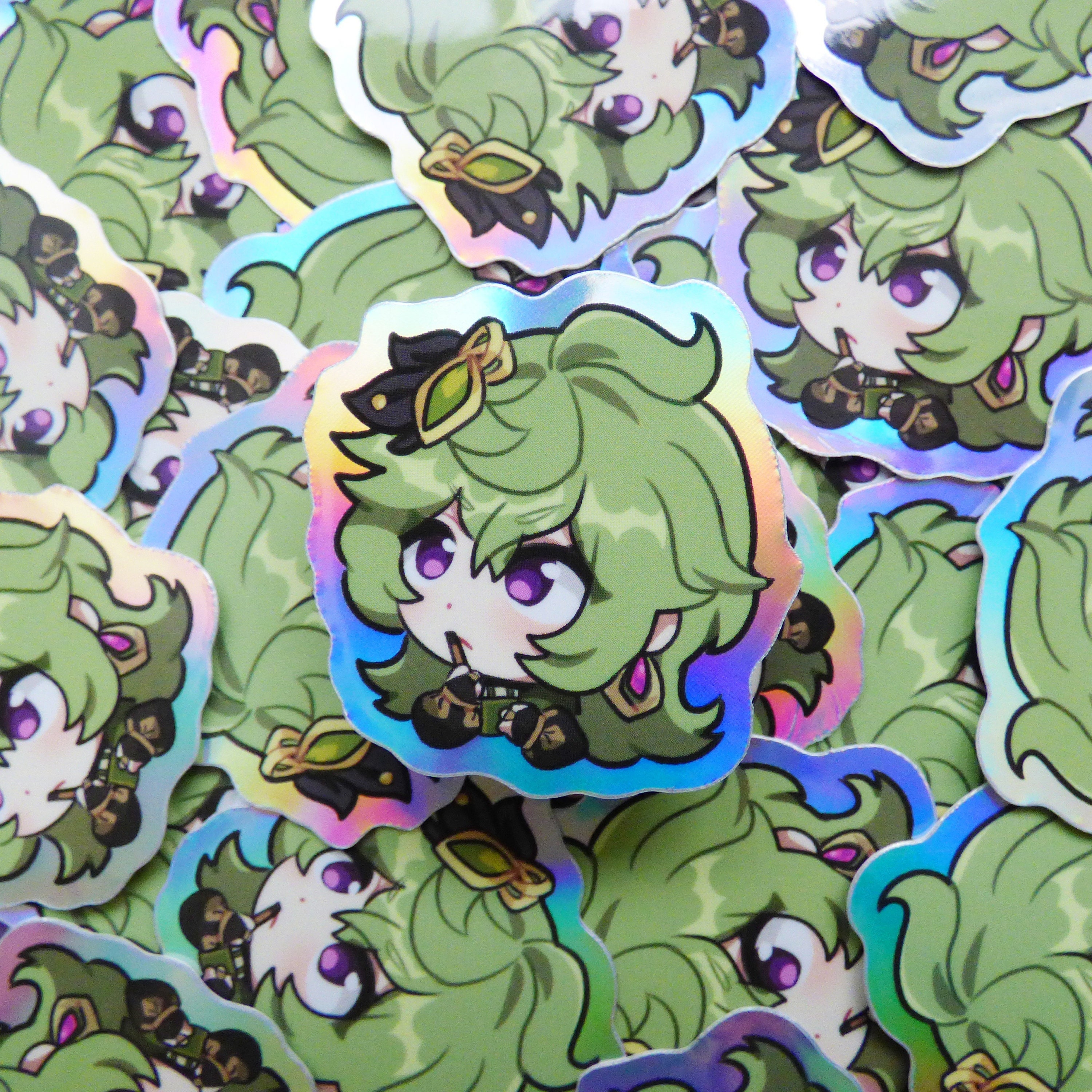 Chibi Collei Stickers - Holographic Waterproof Vinyl, Genshin Impact - Etsy